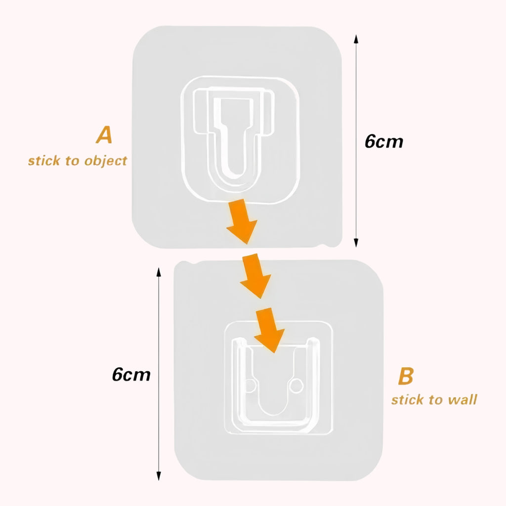 Double-Sided Adhesive Wall Hook Strong Traceless Hook Self Adhesive Invisible Hooks Kitchen Bedroom Organizer 1/5/10/20 Pairs
