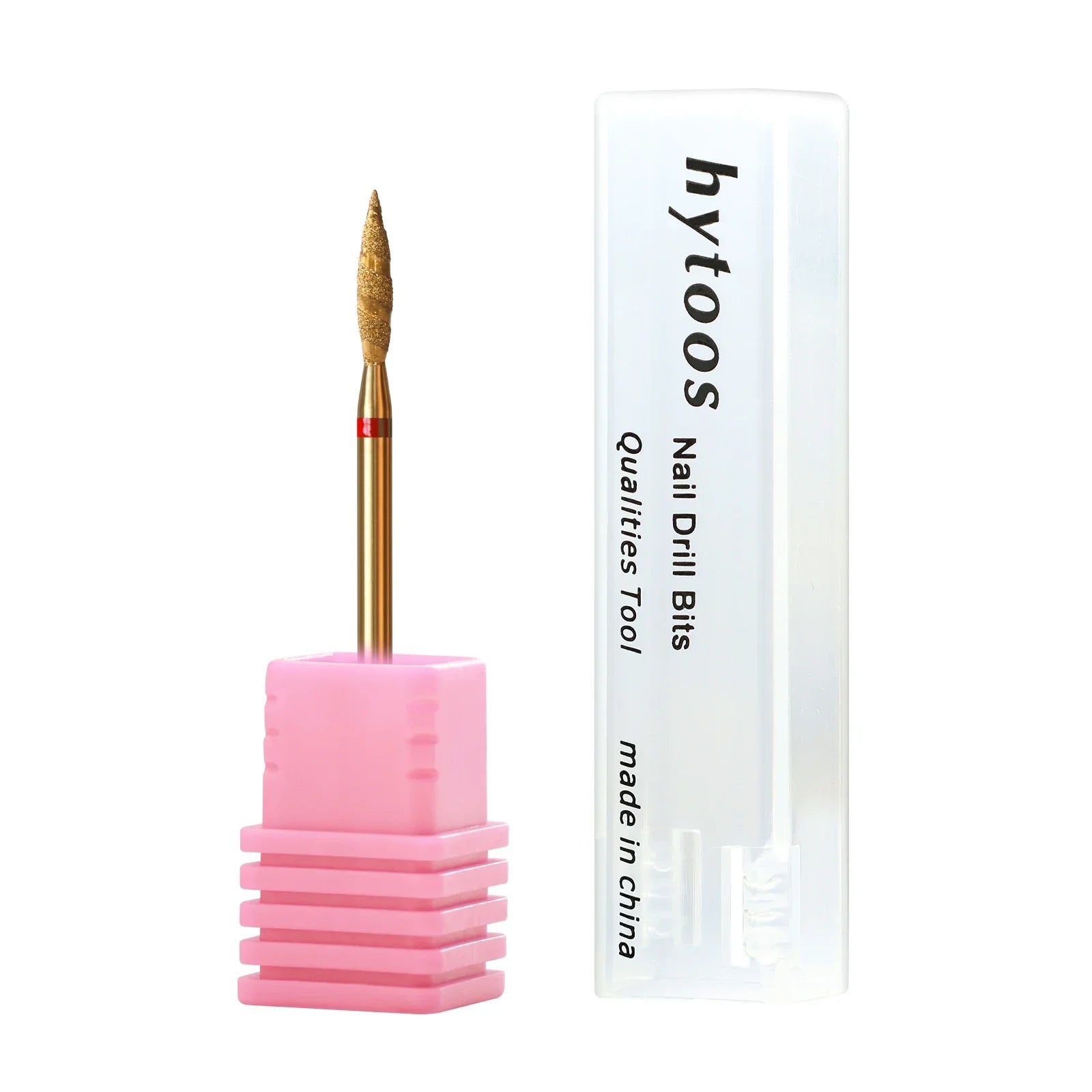 HYTOOS 10mm Tornado Flame Diamond Nail Drill Bits Spiral Titanium Russian Cuticle Clean Nail Bit Callus Dead Skin Removal Tool