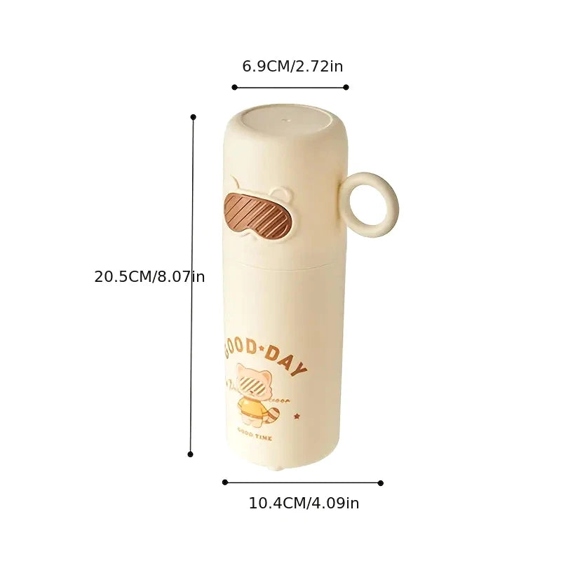 1PC Multi-funtional Creative Portable Cute Little Raccoon Cactus Wash Cup Home Travel Toothbrush Box Bathroom Organizer