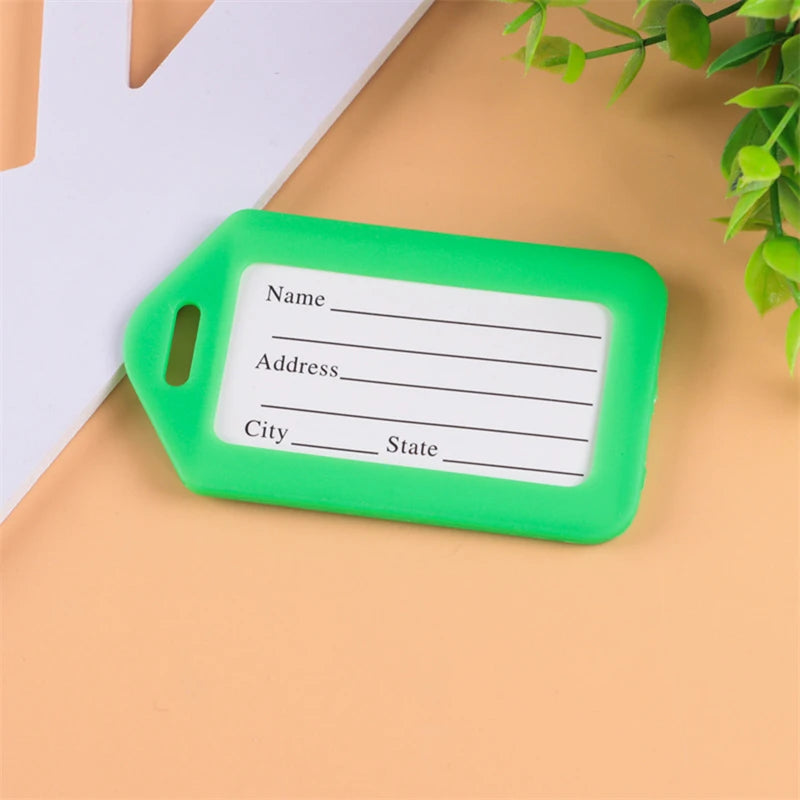 20pcs Luggage Tags Suitcase Label Bag Travel Accessories Luggage Bag Tag Name Address ID Label Plastic Suitcase Baggage Tags