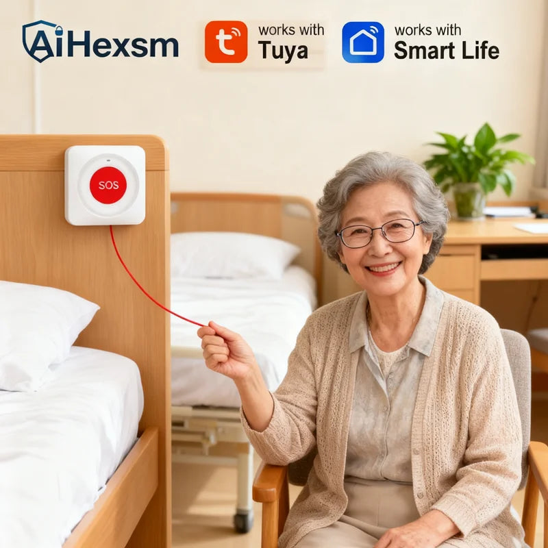 NEW Tuya WiFi Smart SOS Call Button Wireless Caregiver Pager Phone Alert Transmitter Emergency Call Button for Elderly Patient