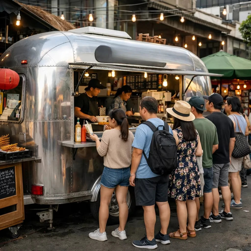 Mobile Ice Cream Food Trailer with Commercial Freezers for Beach and Park Vending
