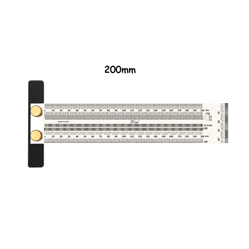 Woodworking High-precision Line Scribe 180-400mm T-type Ruler Hole Scribing Ruler Stainless Mark Line Gauge Measuring Tools
