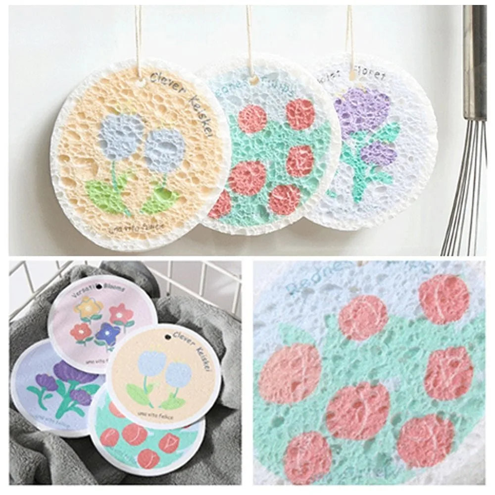 4Pcs Magic Wipe Cleaning Sponges Cotton Scouring Pads Wood Pulp Dishwashing Sponge Melamine Dishcloth Wood Pulp Washing Tool