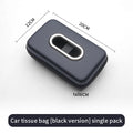 Car Tissue Holder for Back Seat Headrest, PU Leather Tissue Box with Elastic Strap, Fits Armrest Also No Damage Installation