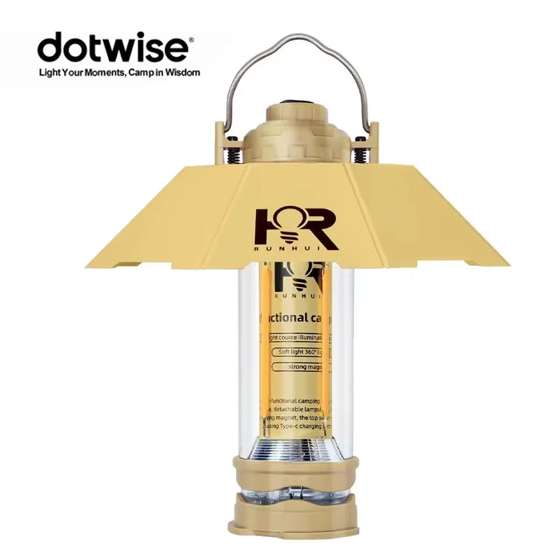 DOTWISE 3000mAH Camping Portable Retro Lantern Camping Lighthouse Tent Light Lantern Decor Waterproof Outdoor Atmosphere lights