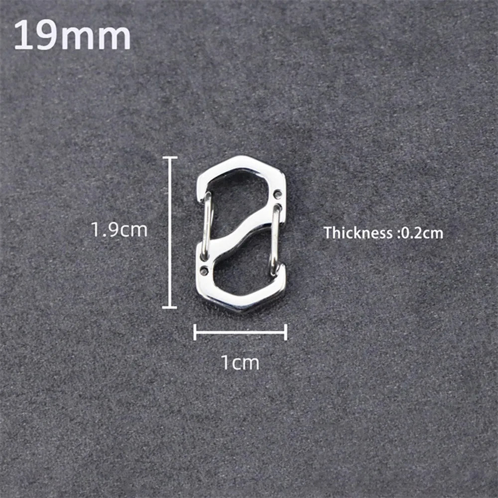 10PCS Stainless Steel Backpack Buckle Silver S Type Carabiner with Lock Handmade Necklace Clasps Jewelry Accessories