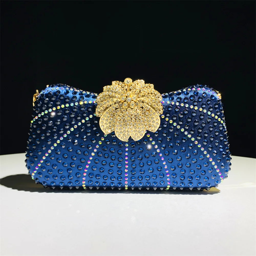 Shiny Rhinestone Evening Dress Wallet Crystal Diamond Women's Handbag Fashion Banquet Wedding Chain Shoulder Money Bag
