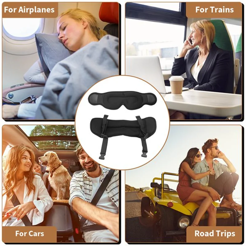 GYTB-For Sleep Travel Pillow, Airplane Neck Support, Oversized Head Strap With Eye Mask For Long Flights, 360° Headrest
