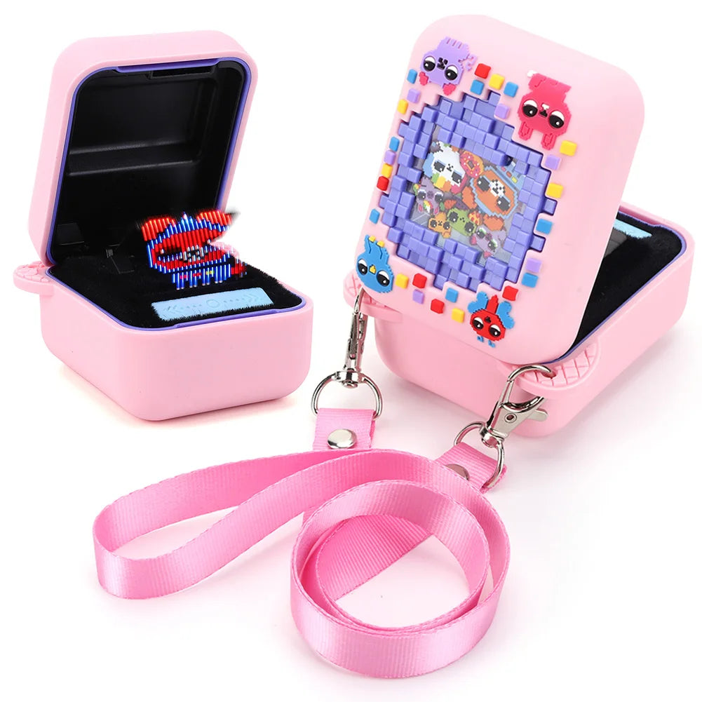 Silicone Carrying Case for Bitzee Interactive Toy Digital Pet Protective Cover with Lanyard Waterproof Shockproof Protective Cas