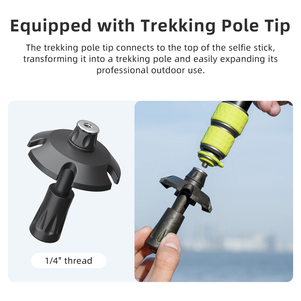 aMagisn Professional Motorcycle Selfie Stick 34-110cm Metal Pole 1/4Thread Trekking Pole Convertible Fits GoPro / DJI / Insta360