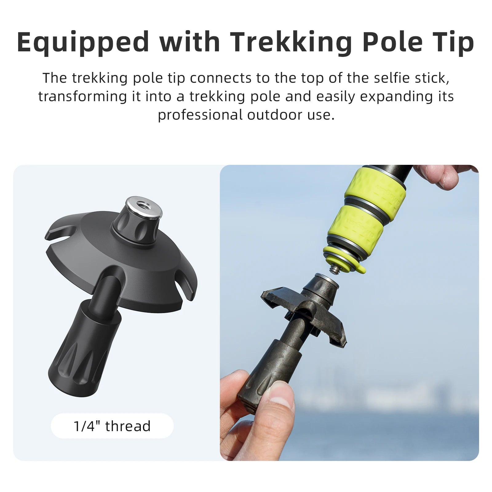 aMagisn Professional Motorcycle Selfie Stick 34-110cm Metal Pole 1/4Thread Trekking Pole Convertible Fits GoPro / DJI / Insta360