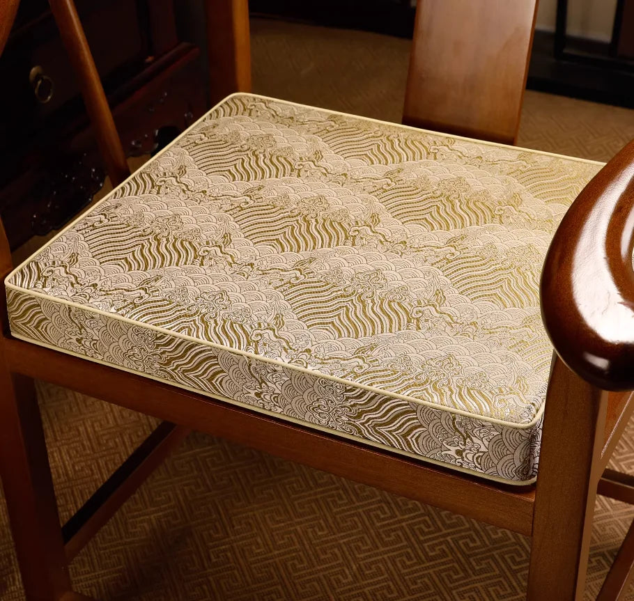 Chinese-style Jacquard Cushions Backrest Thickened Circle Chairs, Taishi Chairs Cushion Anti-slip Table and Chair Pads