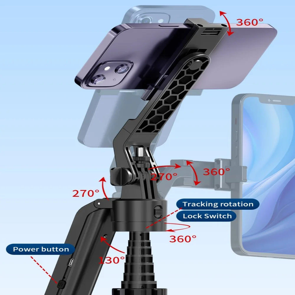 FGCLSY NEW AI face traking For Xiaomi Selfie Stick with Wireless Bluetooth Extended Tripod with Remote Shutter for IOS Cellphone