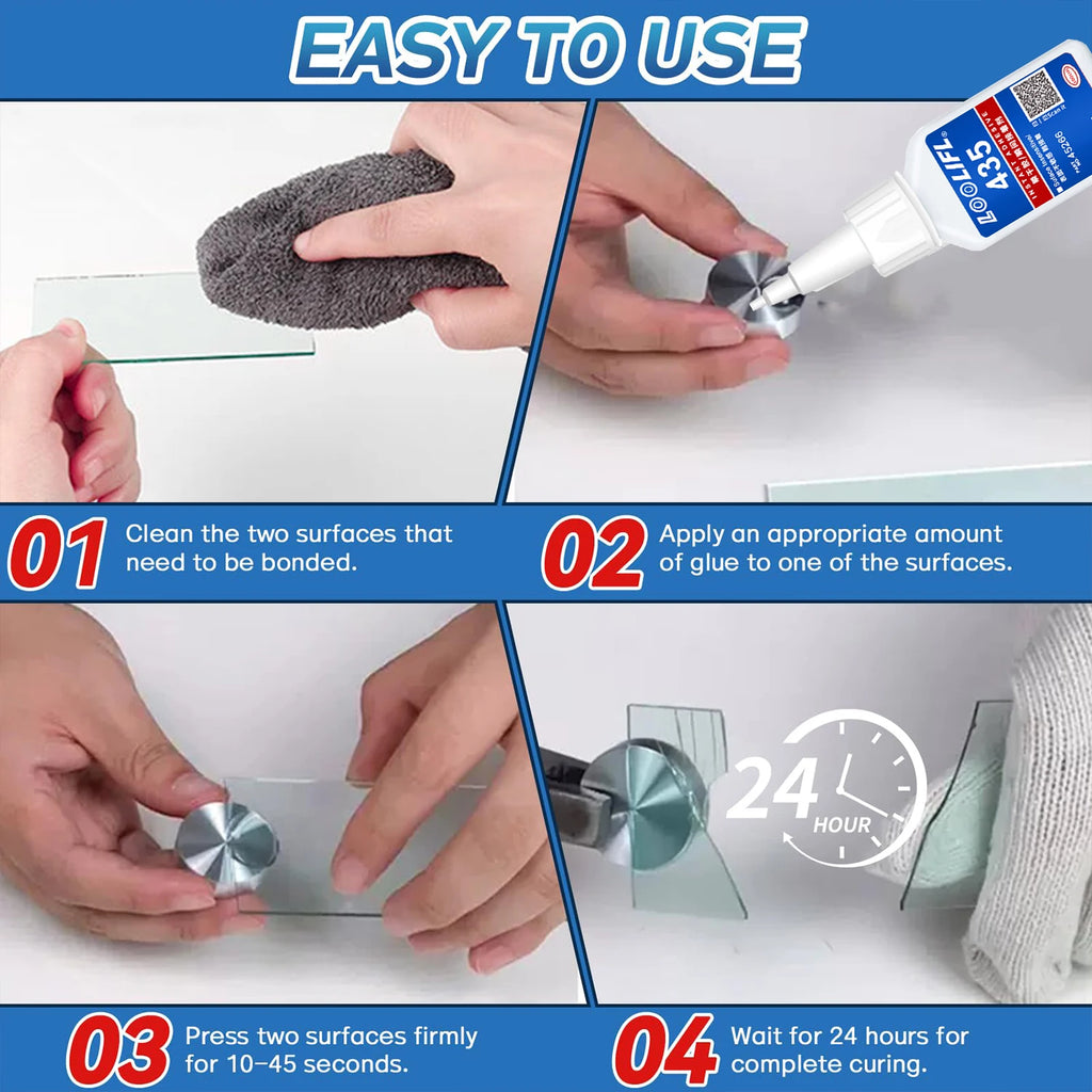 LOOLIFL 20g 435 Super Glue Quick-drying Cyanoacrylate Instant Leather Rubber DIY Wood Metal Strong Bond Liquid Adhesive Tool