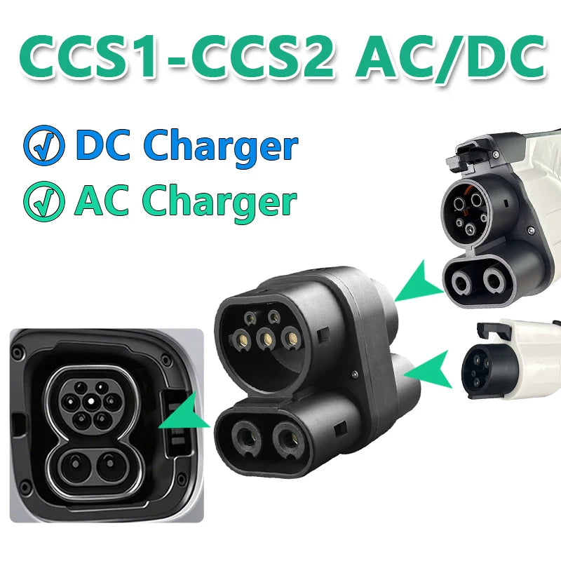 EVqiaoyi CCS1 to CCS2 Adapter Supports AC and DC 400A 1000V a CCS2 Suitable Fast Charging Adaptador