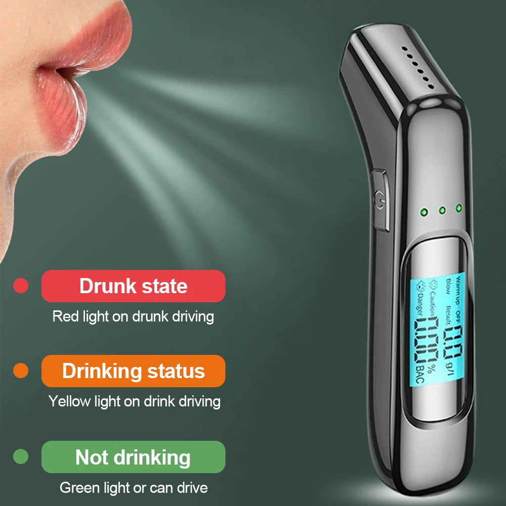 Portable Non-Contact Alcohol Tester with LCD Screen Display Alcoholmeter Alcohol Tester Accuracy Breathalyzer Diagnostic Tool