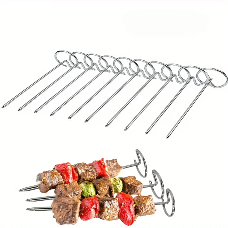 30PCS Vertical Grill Air Fryer Oven Skewer Grill Food Grade Stainless Steel Vertical Grill Rack Kitchen Outdoor BBQ Baking Tool