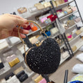 New heart-shaped diamond-embellished crossbody bag for womenminiAcrylic evening shoulder handbag