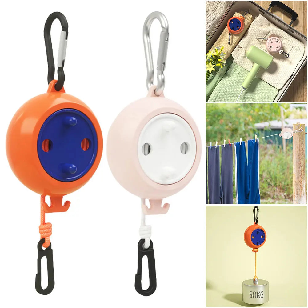 Portable Retractable Clothesline 10m Camping Clothesline Heavy Duty Clothes Drying Rope Lightweight for Outdoor Camping Travel