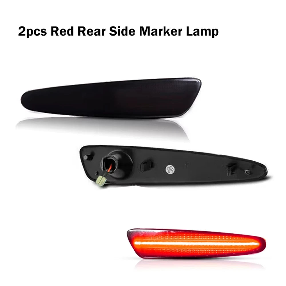 Smoked Lens Front Amber Rear Red LED Side Marker Lights For Chevrolet Corvette C6 2005-2013 Fender Flare Lamp Turn Signal Light