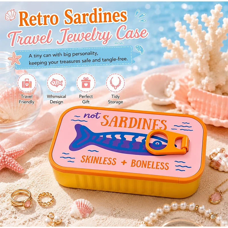 3d Printed Sardine Can Jewelry Box Easy Open Lid Necklace Earring Storage Case Practical Household Organizer Portable Container