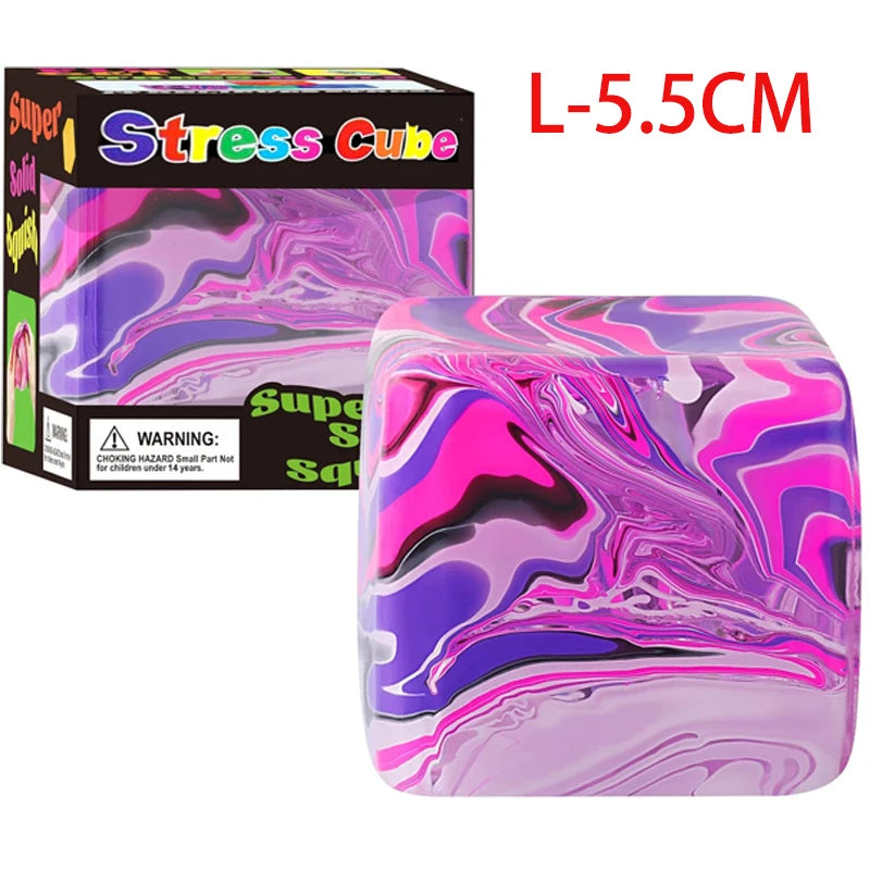 1/4PCS Flow Pattern Square Maltose Pinch Music Release Slow Rebound Release Pressure Colorful Decompression Party Favors