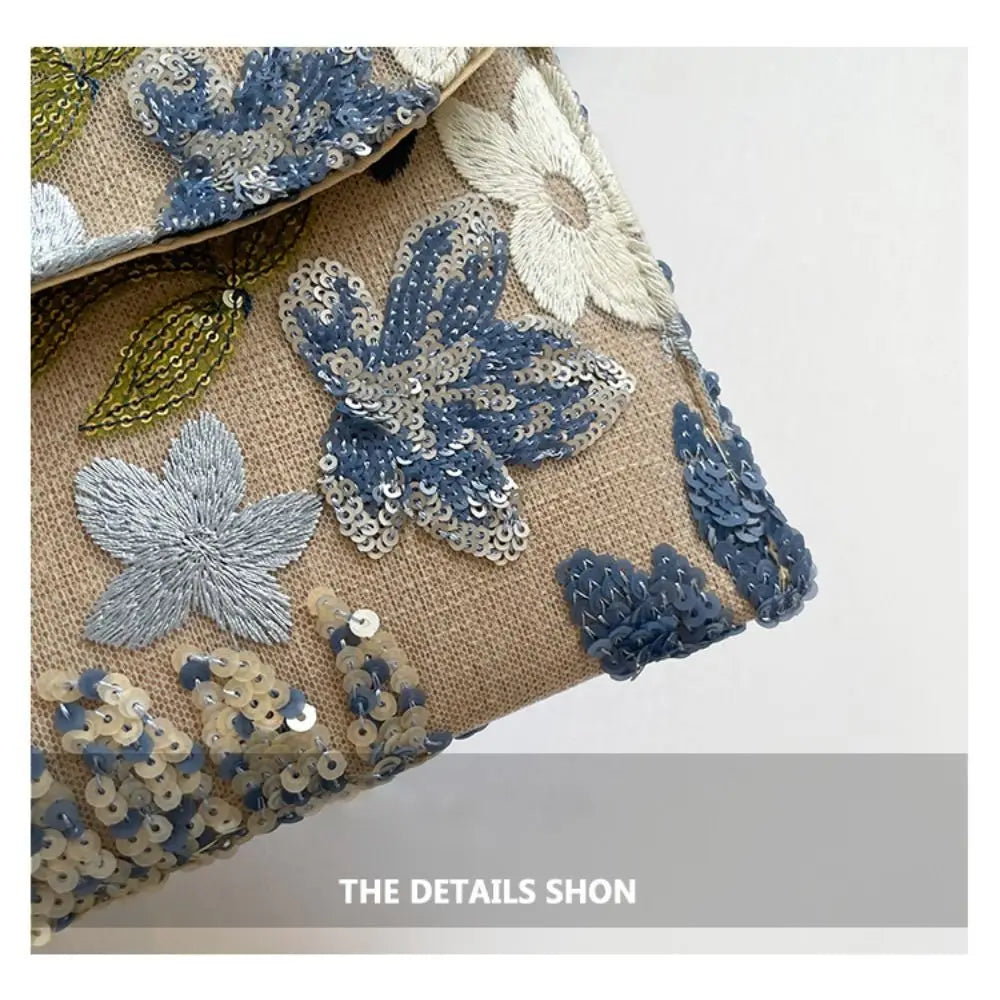 Stylish Sequin Evening Clutch Bags Beaded Elegant Party Purses Glitter Exquisite Floral Embroidery Bags Special Occasions
