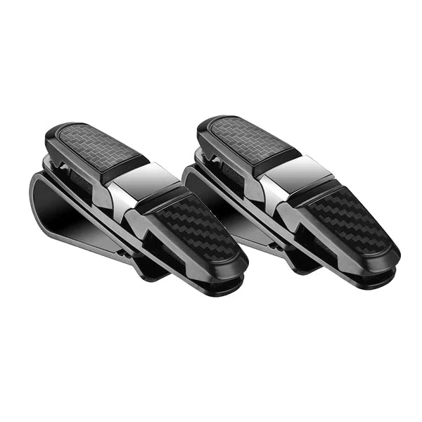 Silver Car Glasses Case Auto Sun Visor Glasses Holder Sunglasses Clip Card Holder Eyeglasses Accessories Car Interior