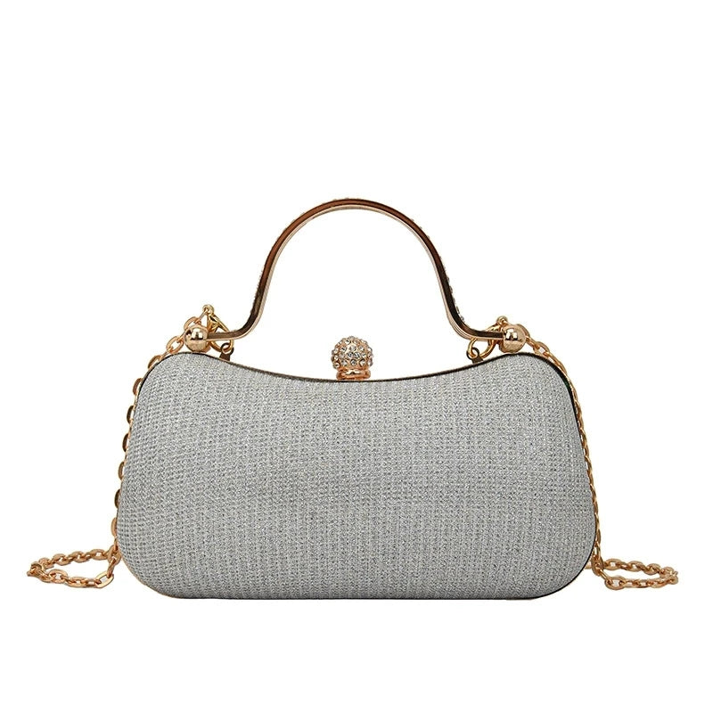 Shiny Mini Evening Bag, Rhinestone Chain Purse, Luxury Glitter Banquet Handbag, Perfect For Party, Wedding, Prom, Dinner/Banquet