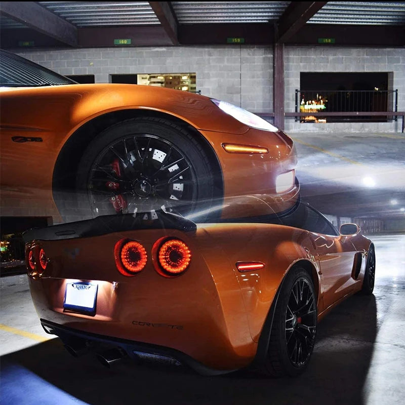 For Chevrolet Chevy Corvette C6 2005-2013 Full LED Side Marker Light Front Rear Amber Red Auto Turn Signal Lamp 12V