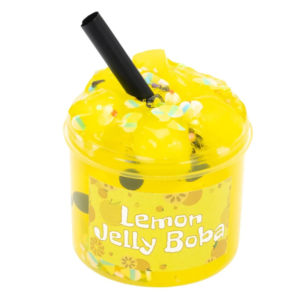 Soft 300ml/70ml Slime Kit Fruit Crunchy Non-Sticky Jelly Cube Slime Glitter Stress Relief Clear Slime Party Favor Gifts