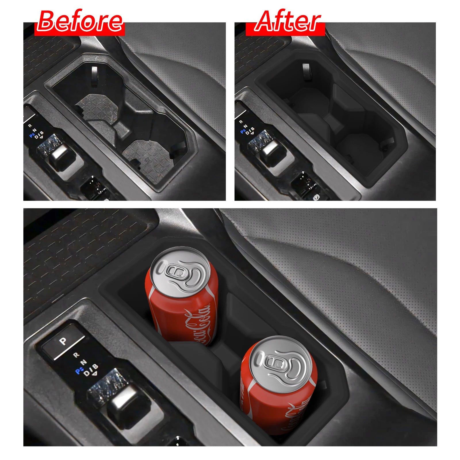 for Toyota RAV4 Wildlander 2026 Central Console Water Cup Holder Storage Box Shock-Absorbing Silicone Tidying Accessories Black