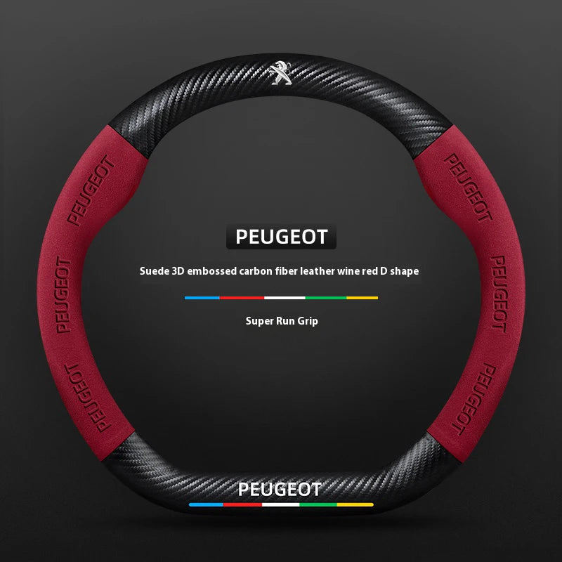 Car Steering Wheel Cover For Peugeot 106 107 108 206 207 208 301 307 308 406 407 408 508 607 2008 3008 4008 5008 GT RCZ Rifter