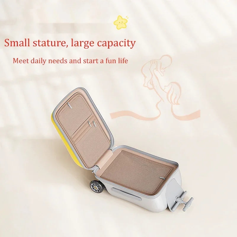 Kids Travel Trolley Suitcase Children Luggage Pulling Cart Travel Seat Carrier Bag Riding Suitcase for Baby Carry-On Luggage