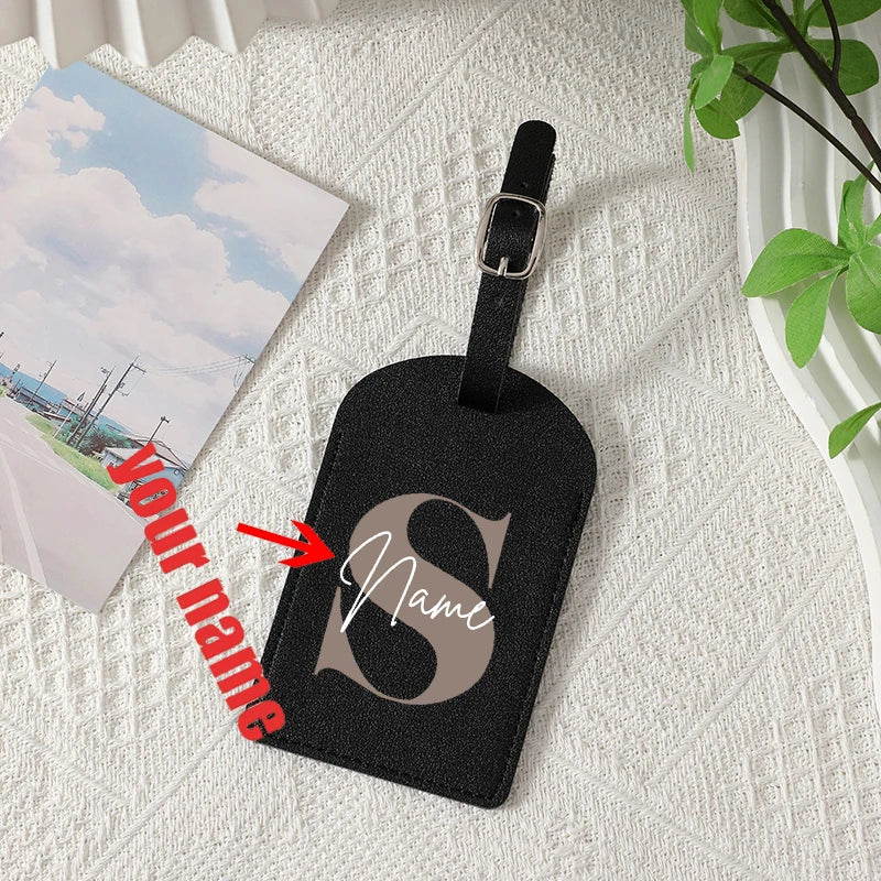 A-Z Initial Personalized Name Luggage Tag 26 Letters Custom Name Luggage Boarding Tags Travel Id Identification Luggage Tag Gift