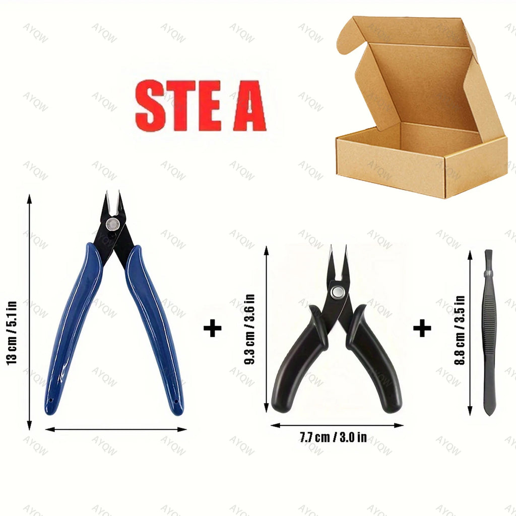 3D Metal Model Assembly Kit: Ergonomic Pliers, Tweezers & More - Precision Crafting Tools For Ages 14+