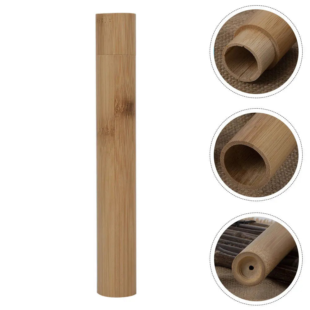 2Pcs Compact Toothbrush Case Portable Travel Storage Box Wood Color Toothbrush Holder Outdoor Organizer Storage Holder
