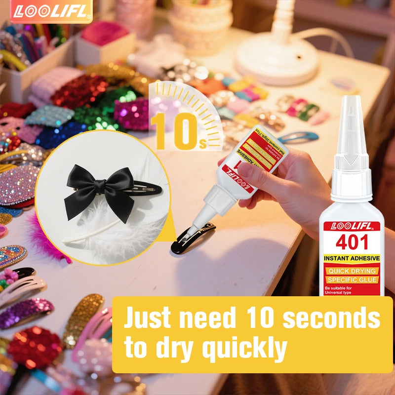 20ml 401 Super Glue for DIY Art Craft Jewelry Handmade Projects Instant Strong Adhesive Quick Dry Multi-Purpose