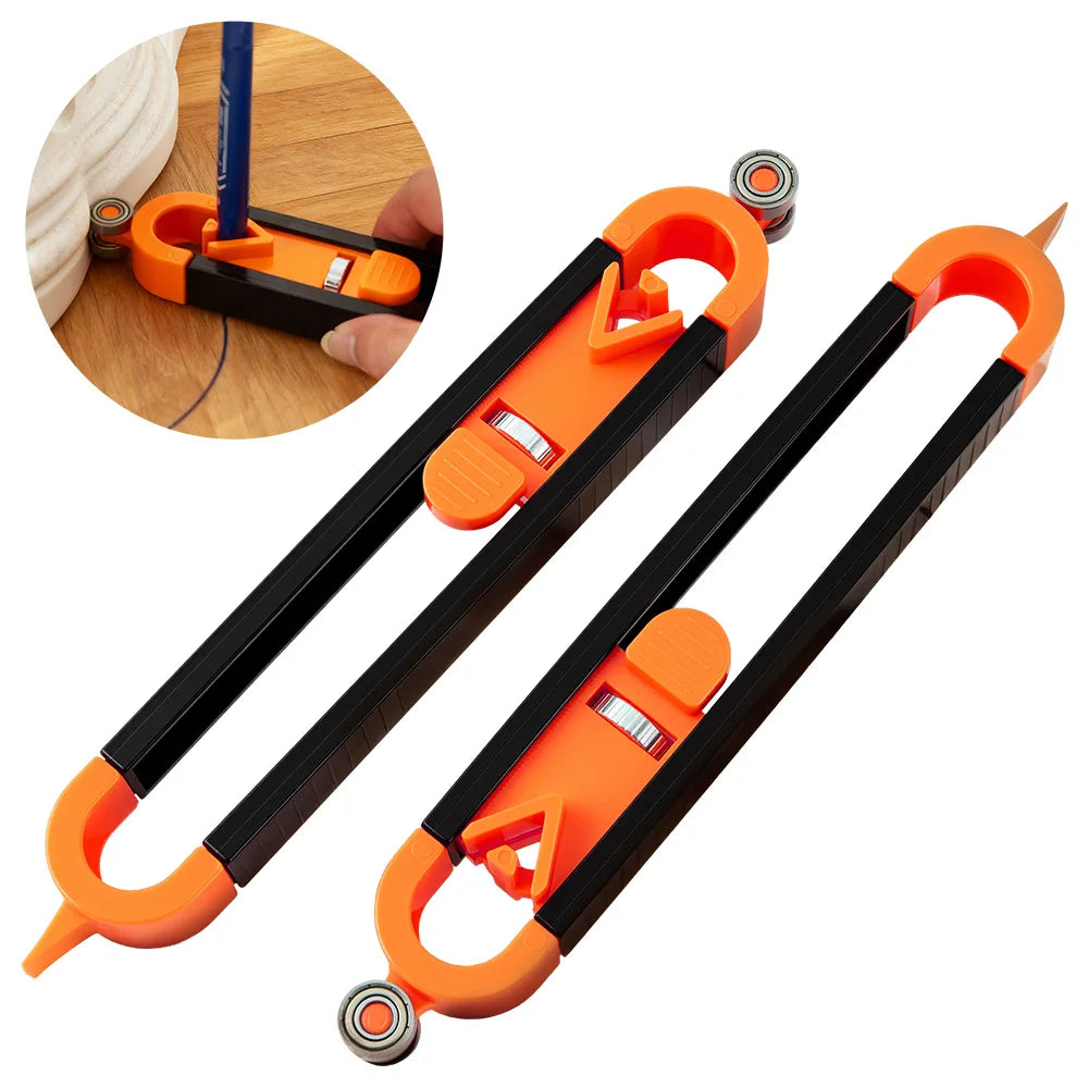LOZLIN Adjustable Locking Contour Gauge Profile Scribing Ruler Irregular Shape Duplicator Measuring Tool for Woodworking DIY