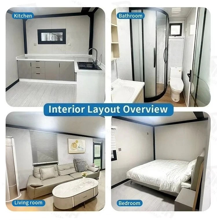 20/40Ft 2-Bed Luxury Prefab Villa 40Ft Mobile Prefab Home For Daily Residence Expandable Container Granny Flat Portable House