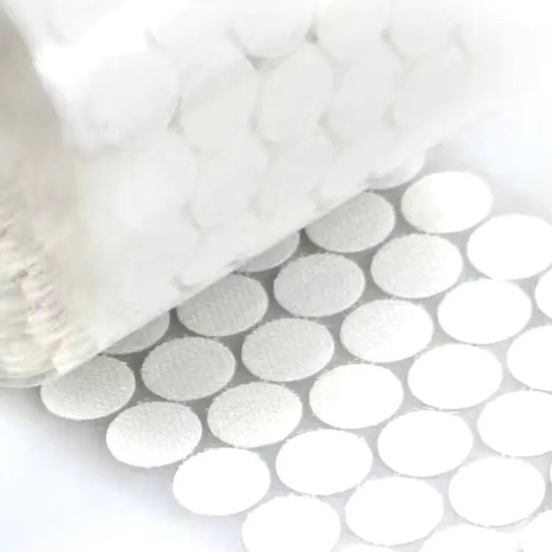 100 Pairs Transparent Self Adhesive Fastener Tape Dots Hook and Loop Fastener Strong Adhesive Backing Children DIY Tape Stickers