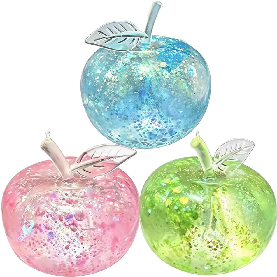 Squishy Green Apple Stress Ball Soft Fidget Sensory Toy for ADHD Autism Slow Rebound Squeeze Toy for Adults Christmas Gifts