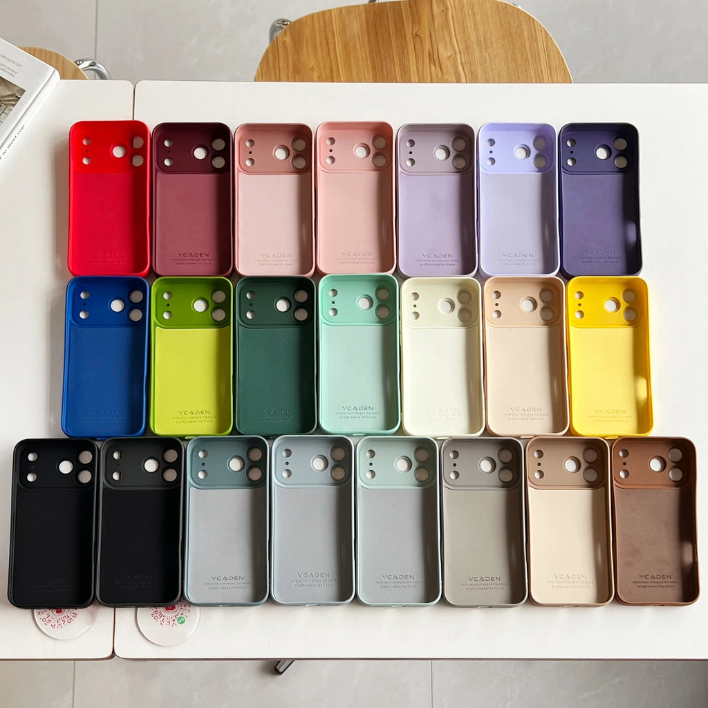 Original Silicone Pupil Camera Case For iPhone 17 Air 16 15 14 13 12 Mini 11 17 Pro Max 7 8 Plus Plain Color Armor Cover Capa