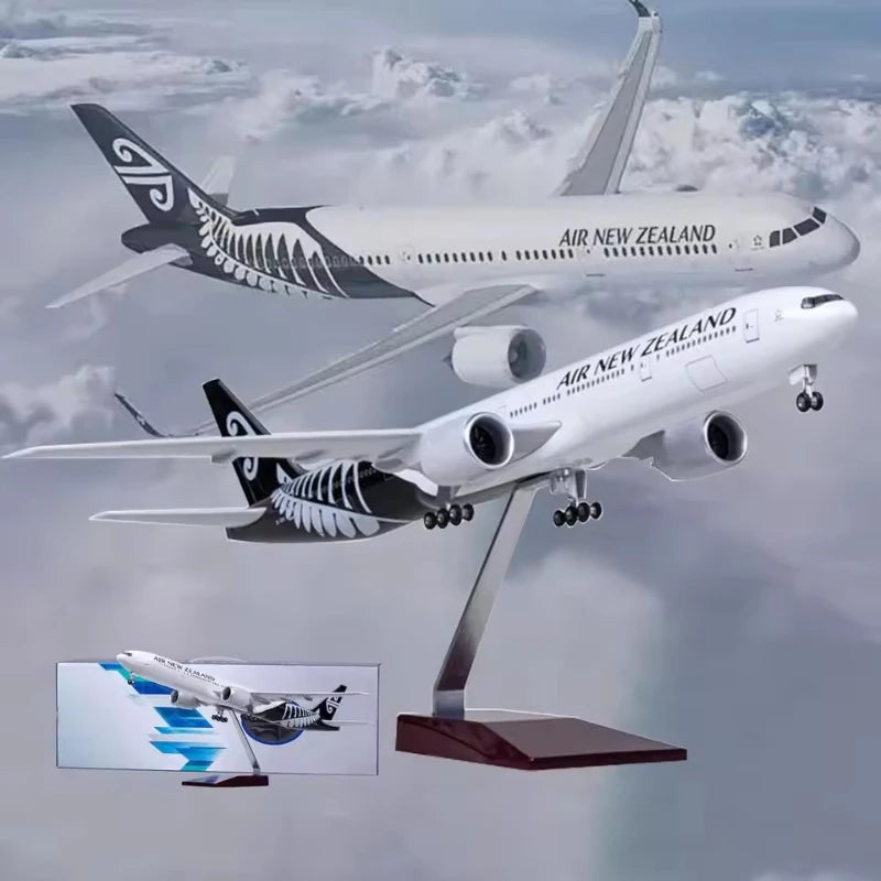 2025 New 1/157 Scale 47cm Boeing 777 Diecast Model Air New Zealand Airlines Resin Plane With Light Airplane Collection Display