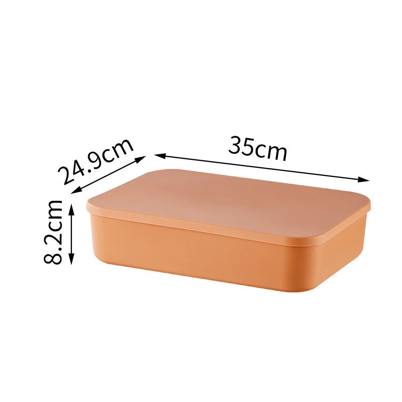Colorful Plastic Organizers Storage Box With Lid For Toys Underwear Sock Jewelry Lipstick Container Stackable Baskets Bins