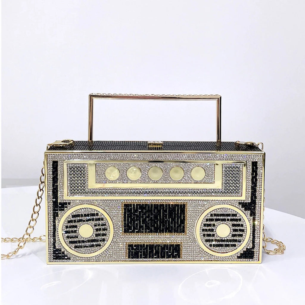 Design unique Pack Recorder Diamond dinner Pack important Party banquet strass Square tote bag nightshop luxe strass Pack