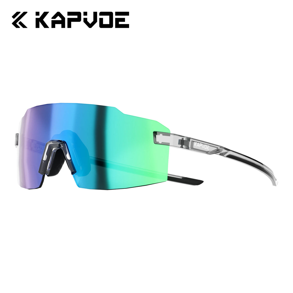 Kapvoe Light-Weight Runnning Sunglasses Cycling Glasses for Men Wide Vision Adjustable Nose Pad Women UV400 Hiking Eyewear