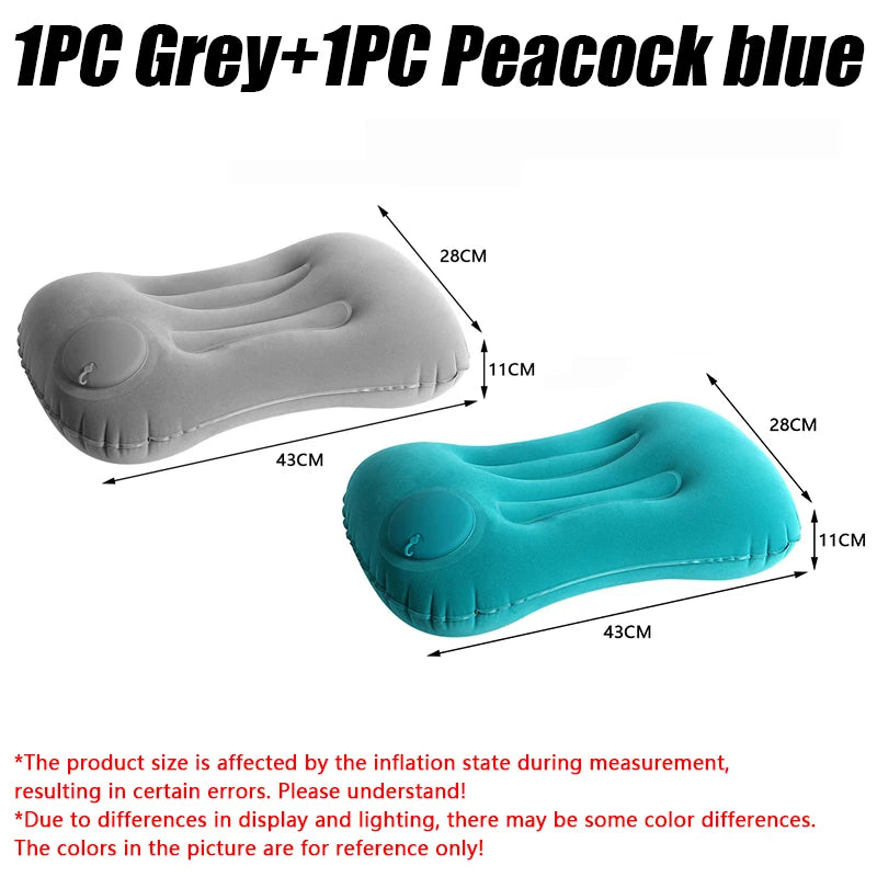 Camping Inflatable Pillow Portable Ultralight Travel Hiking Air Sleeping Pillow for Neck and Lumbar Support Camping Travel