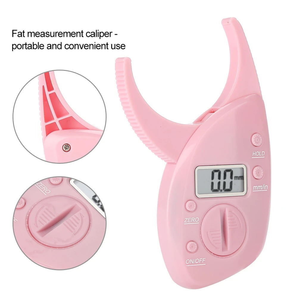 Body Fat Caliper Body Fat Loss Tester Pink Body Fat Monitors Portable Digital Skinfold Measurement Tester Measuring Caliper